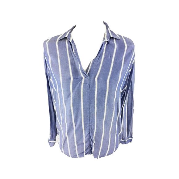 Rails Womens Blue White Striped Popover Sz S Rosanna Top Blouse In Dover Stripe‎ - Picture 1 of 10